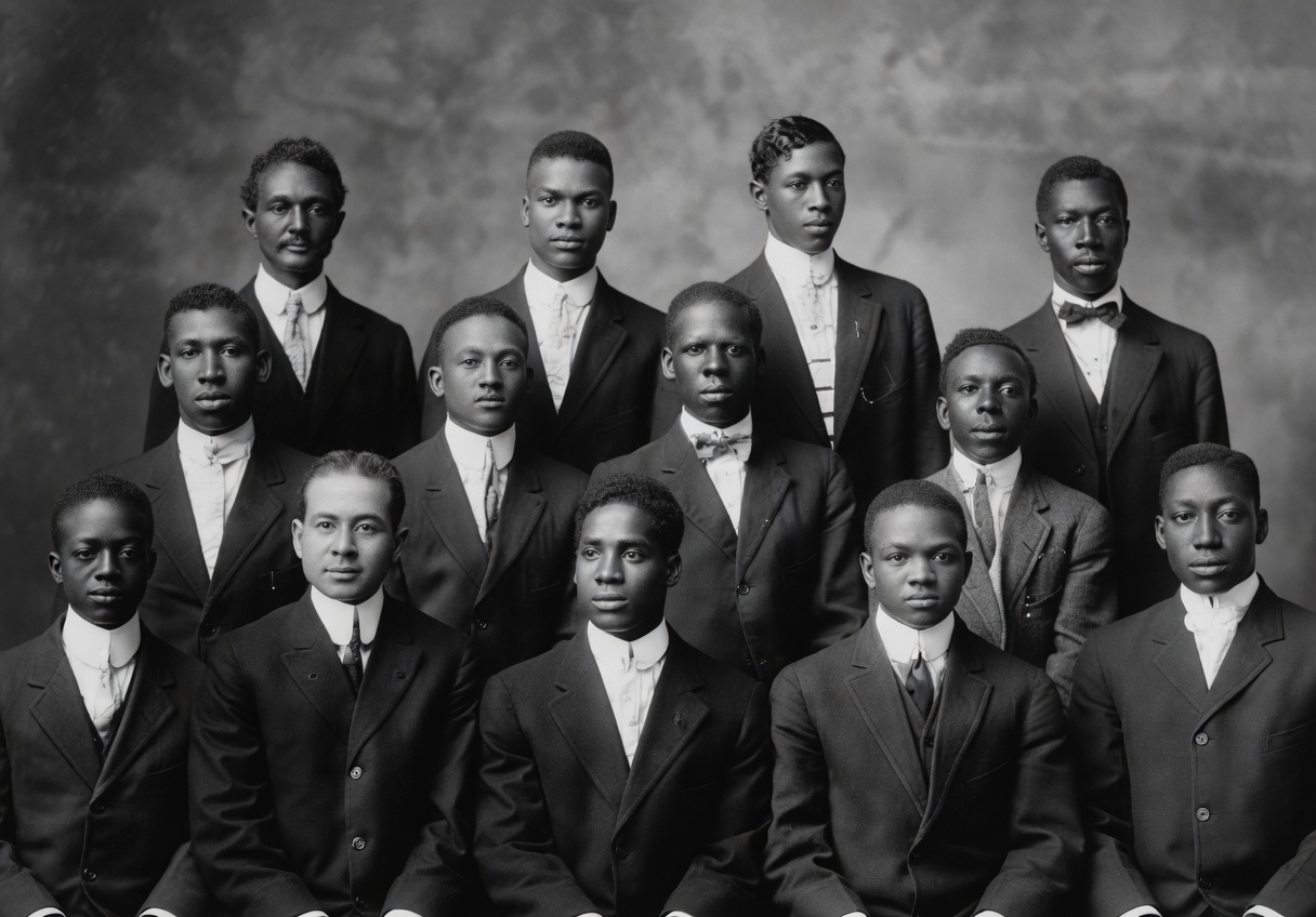 Archival portrait of fraternity brothers